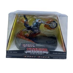 Ghost Rider Titanium Series Die Cast Figure with Display Stand Marvel Movie NIB